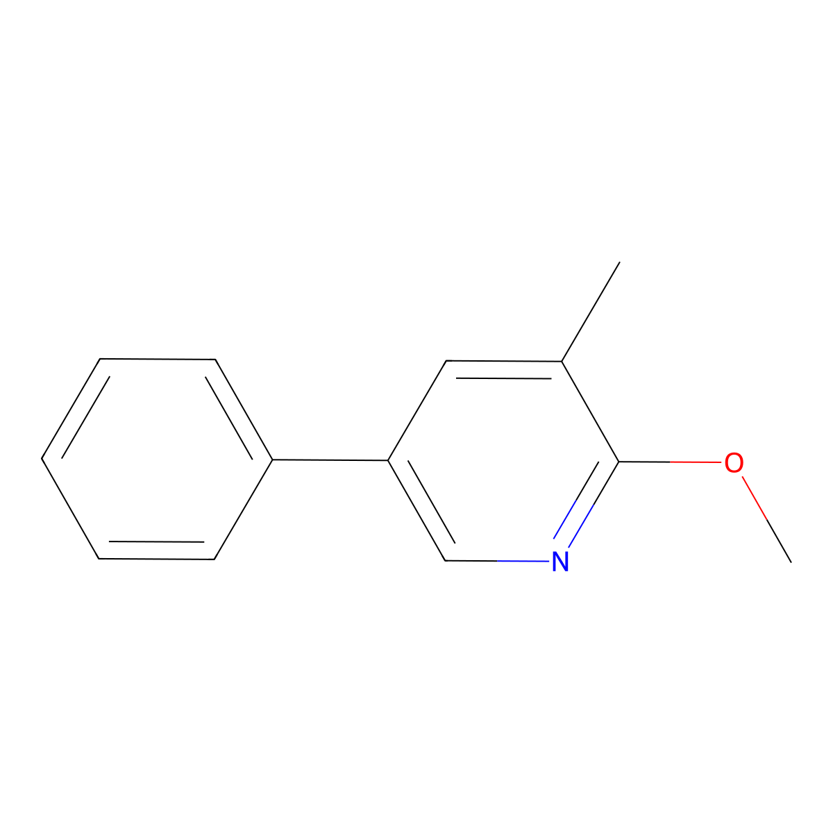 2-Methoxy-3-methyl-5-phenylpyridine molecular structure, CAS 17603-91-7