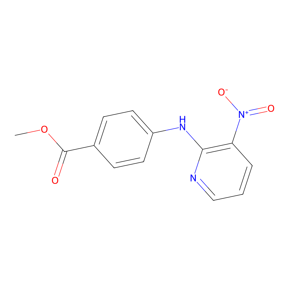 Methyl 4-[(3-nitropyridin-2-yl)amino]benzoate molecular structure, CAS 176032-13-6
