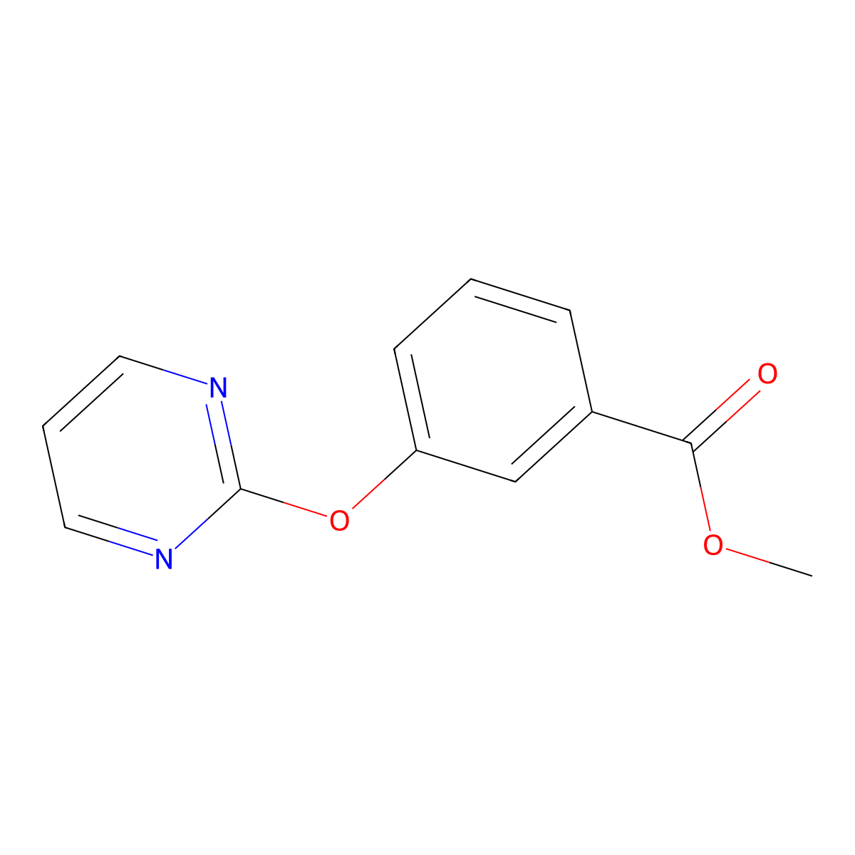 Methyl 3-(pyrimidin-2-yloxy)benzoate molecular structure, CAS 176032-29-4