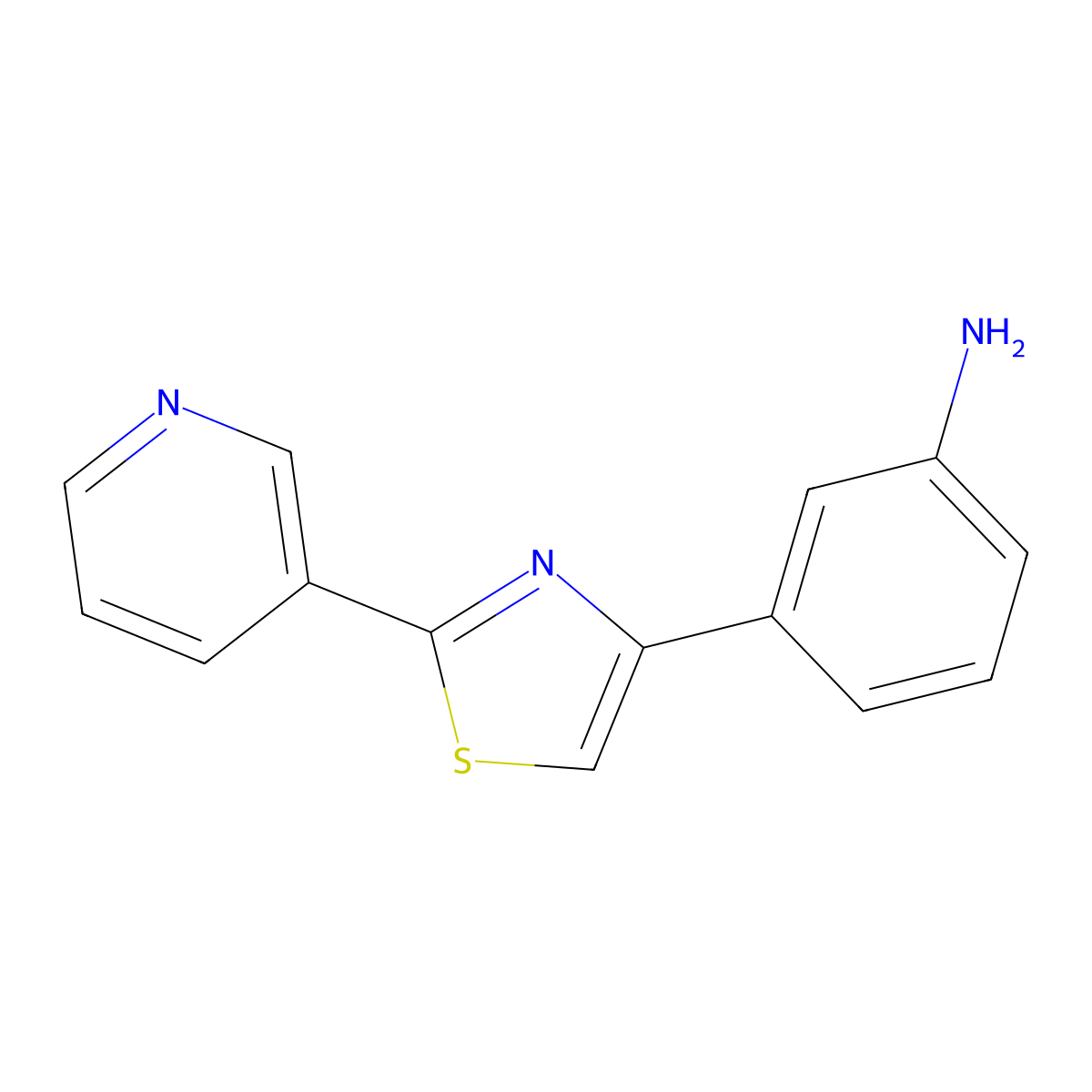 [3-(2-Pyridin-3-yl-1,3-thiazol-4-yl)phenyl]amine molecular structure, CAS 176032-36-3