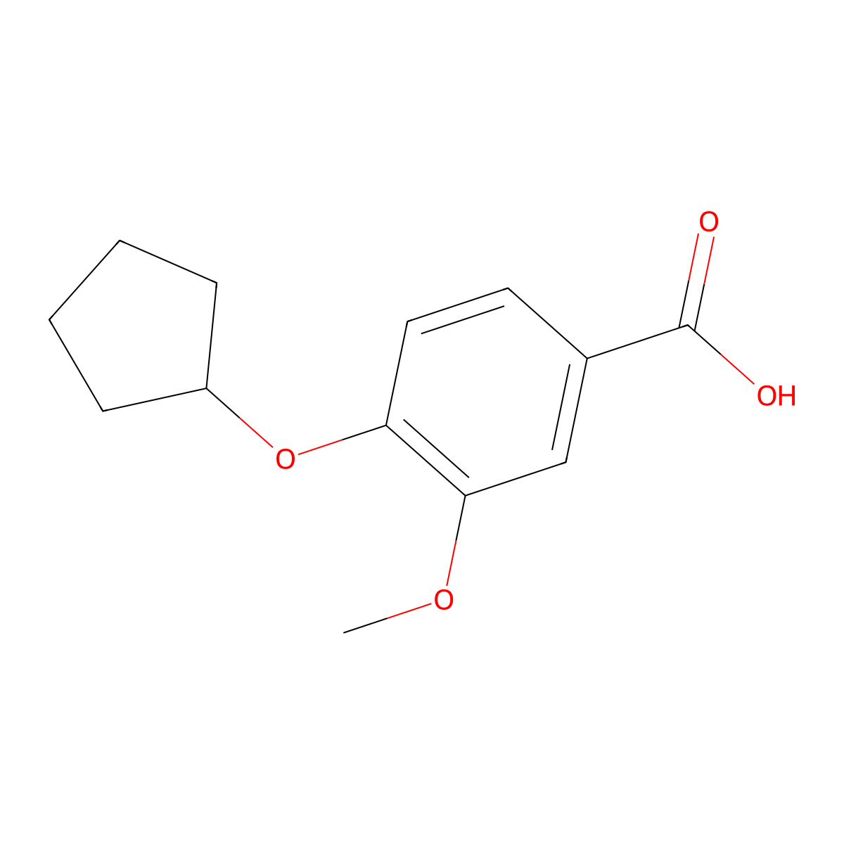 4-(Cyclopentyloxy)-3-methoxybenzoic acid molecular structure, CAS 176033-44-6