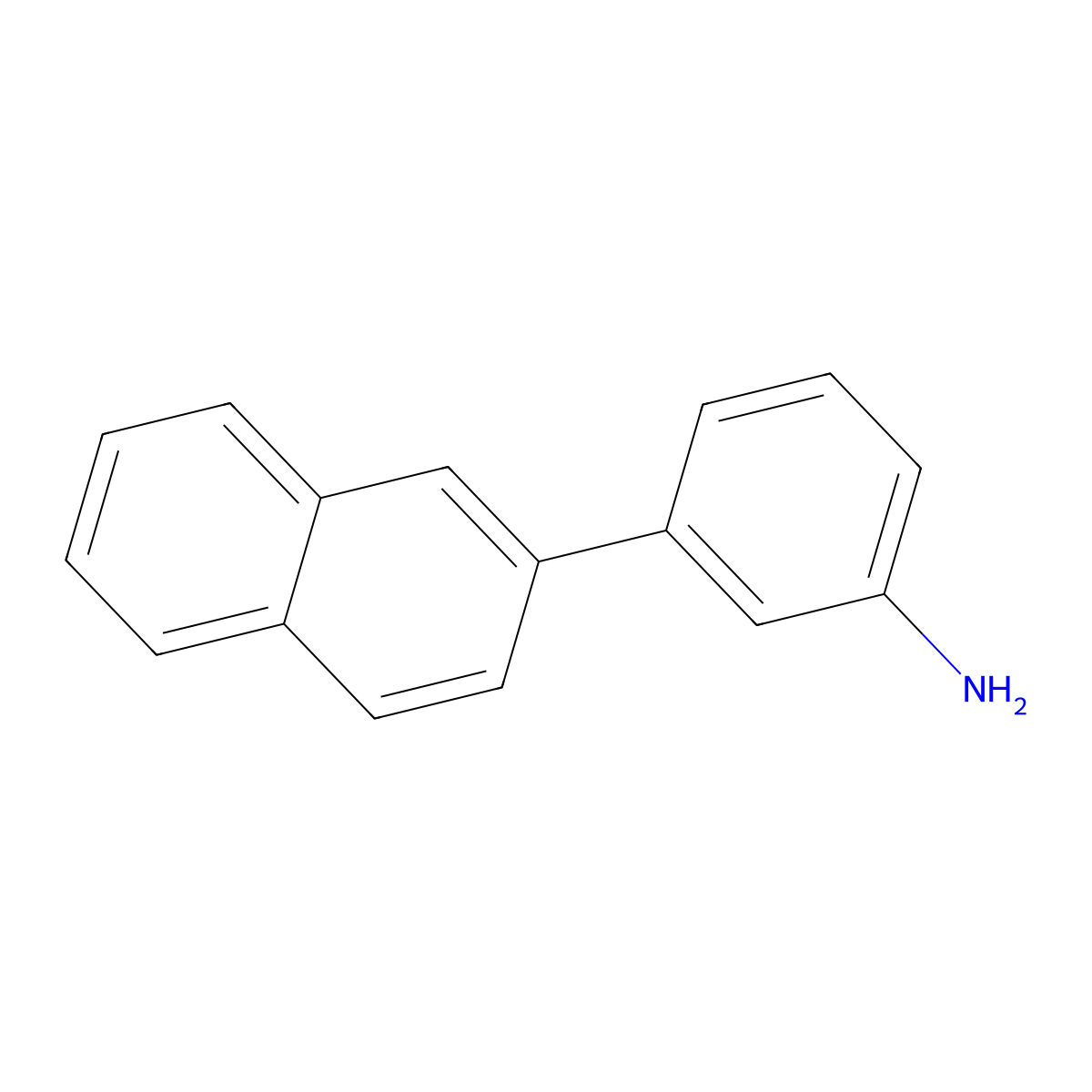 2-(3-Aminophenyl)naphthalene molecular structure, CAS 176034-11-0
