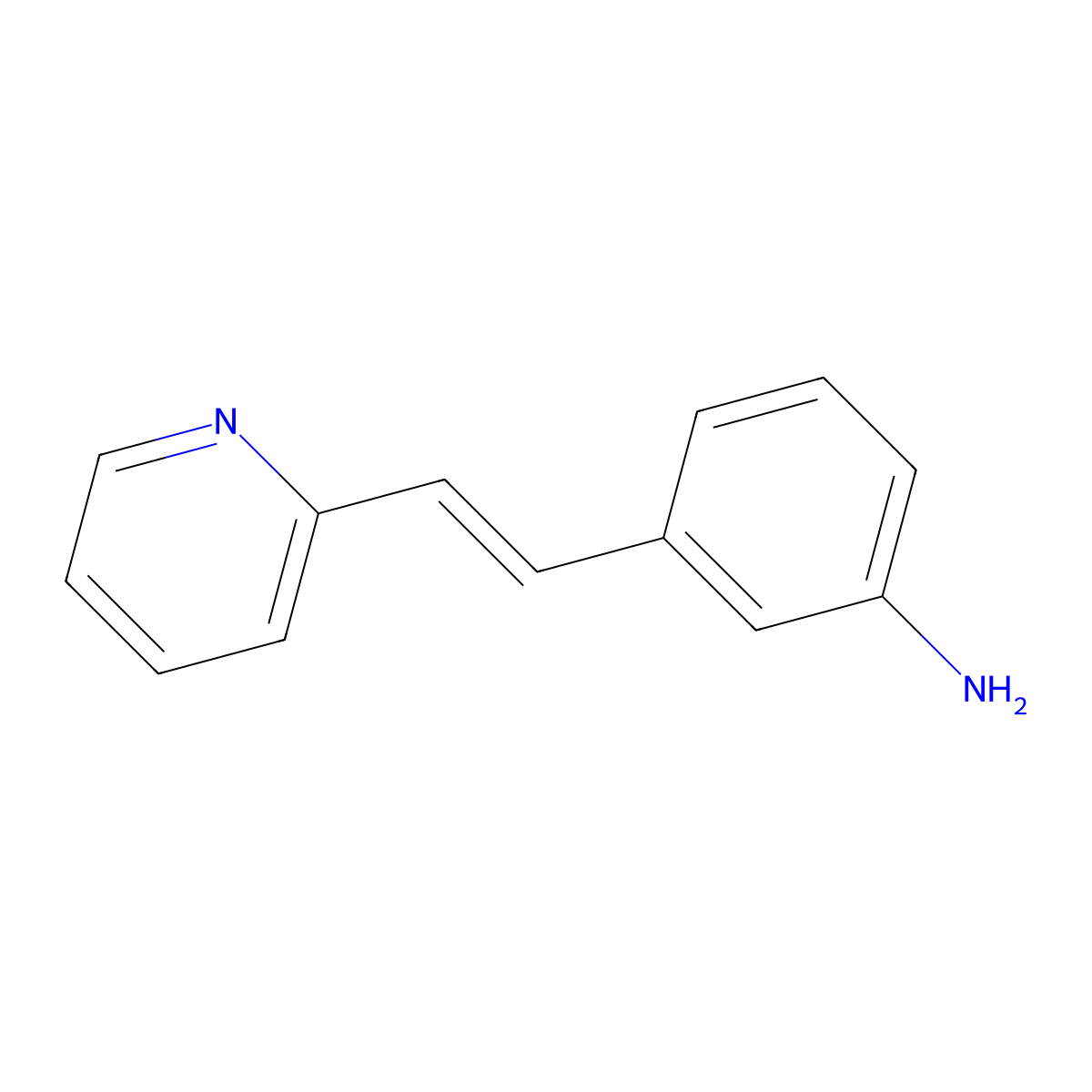 3-[(E)-2-Pyridin-2-ylvinyl]aniline molecular structure, CAS 176034-12-1