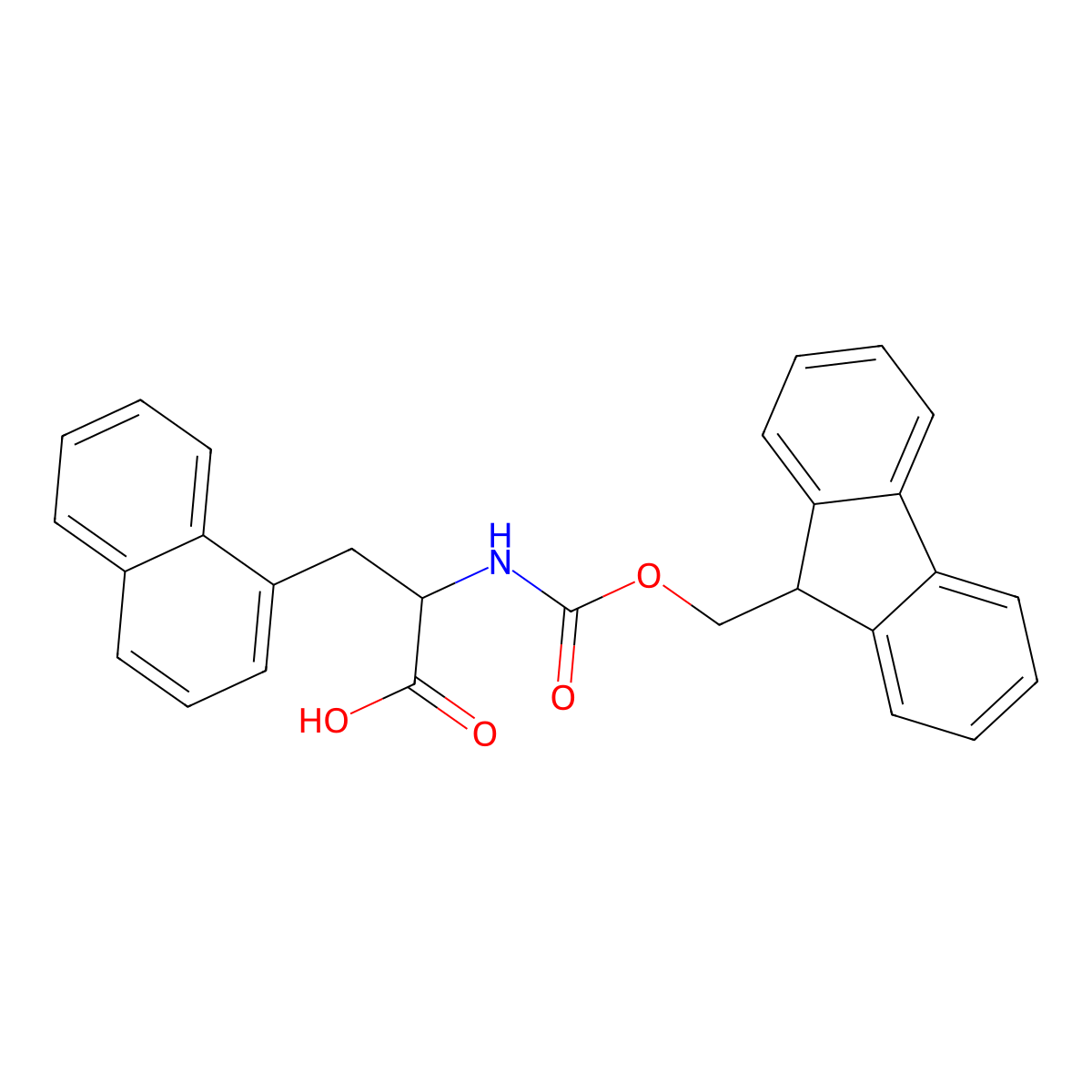 2-(9H-fluoren-9-ylmethoxycarbonylamino)-3-naphthalen-1-ylpropanoic acid molecular structure, CAS 176036-48-9
