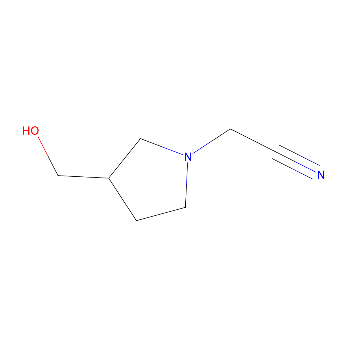 2-[3-(Hydroxymethyl)pyrrolidin-1-yl]acetonitrile molecular structure, CAS 17604-26-1