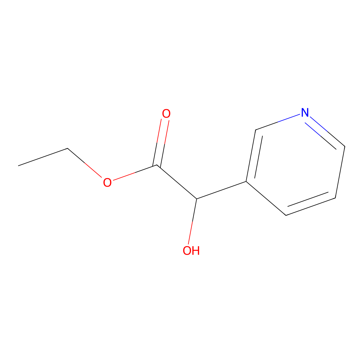 Ethyl 2-hydroxy-2-(pyridin-3-yl)acetate molecular structure, CAS 17604-75-0