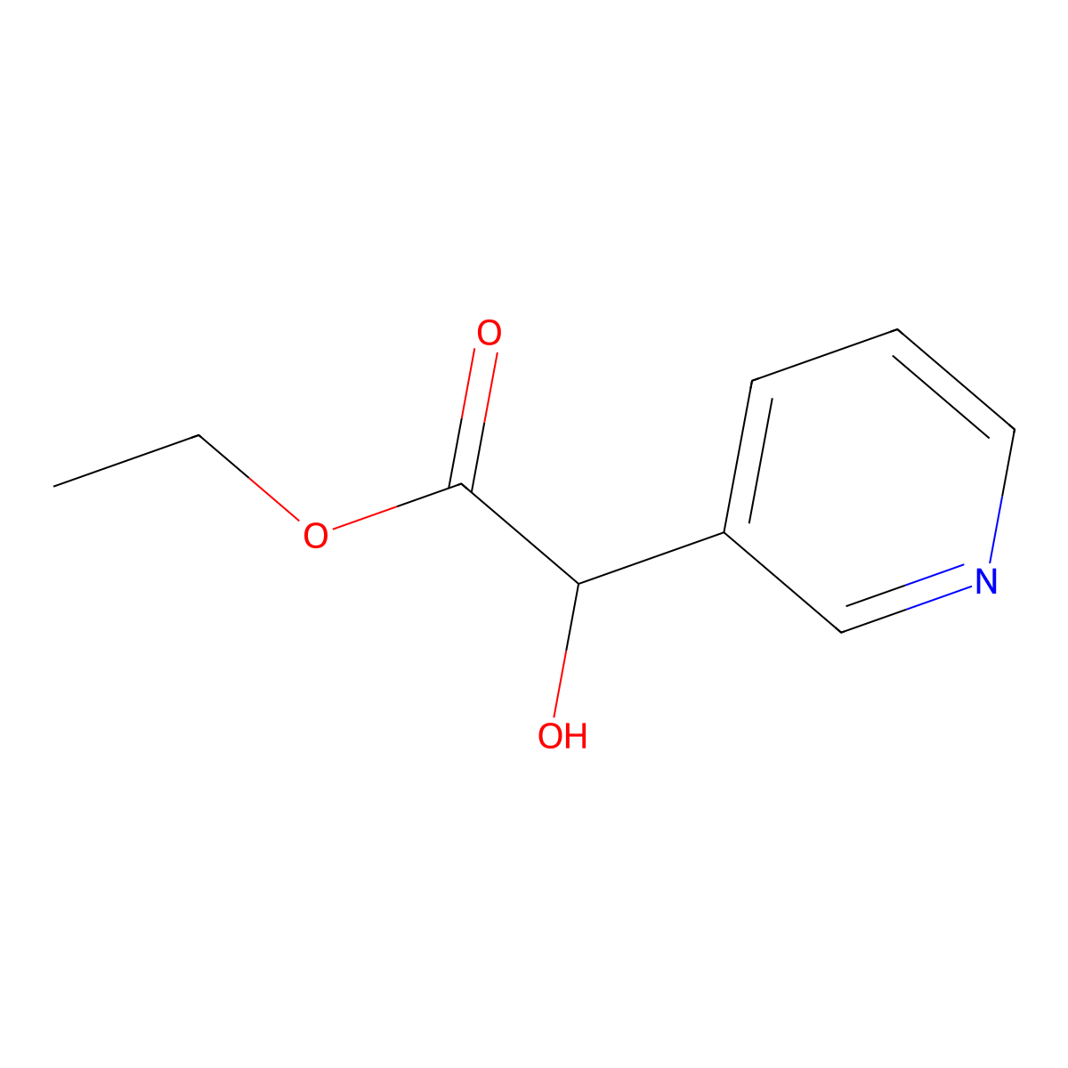 Ethyl 2-hydroxy-2-(pyridin-3-yl)acetate molecular structure, CAS 17604-75-0