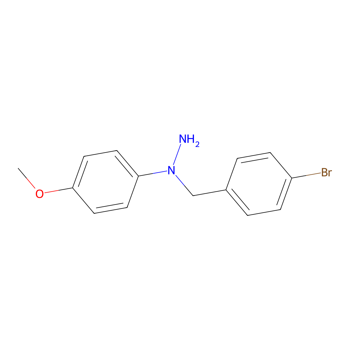 1-(4-Bromobenzyl)-1-(4-methoxyphenyl)hydrazine molecular structure, CAS 176045-80-0