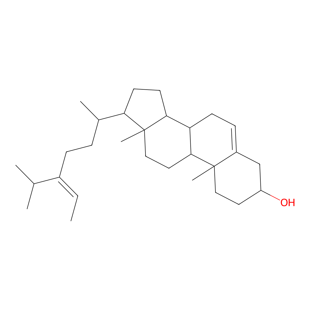 Fucosterol molecular structure, CAS 17605-67-3