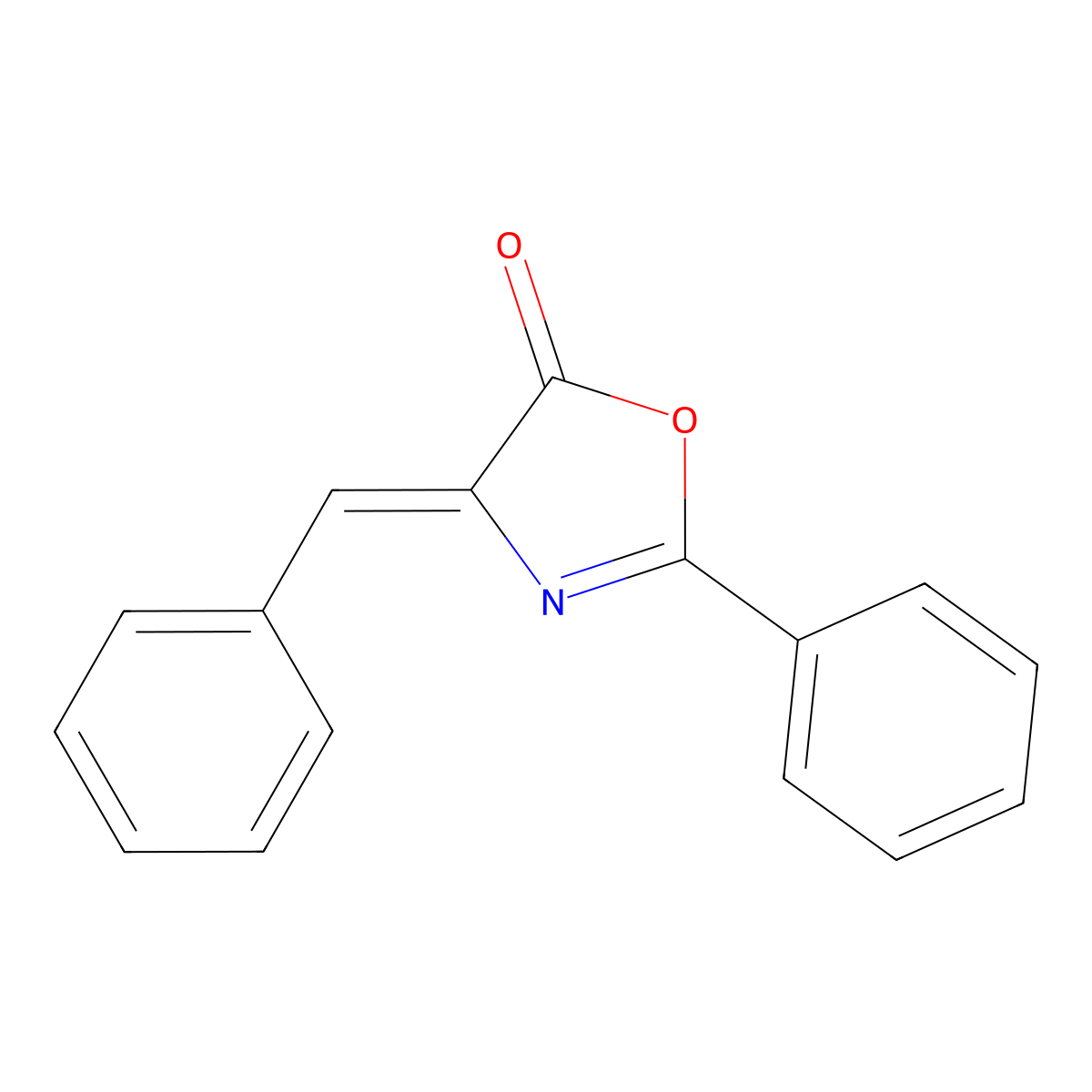 (Z)-4-Benzylidene-2-phenyloxazol-5(4H)-one molecular structure, CAS 17606-70-1