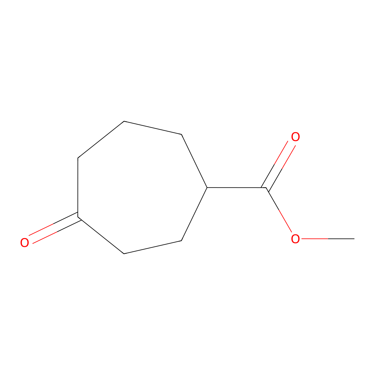 4-Oxo-cycloheptanecarboxylic acid methyl ester molecular structure, CAS 17607-00-0