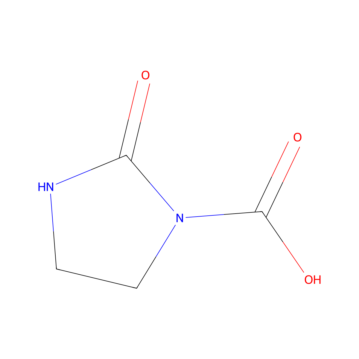 2-Oxoimidazolidine-1-carboxylic acid molecular structure, CAS 17607-02-2
