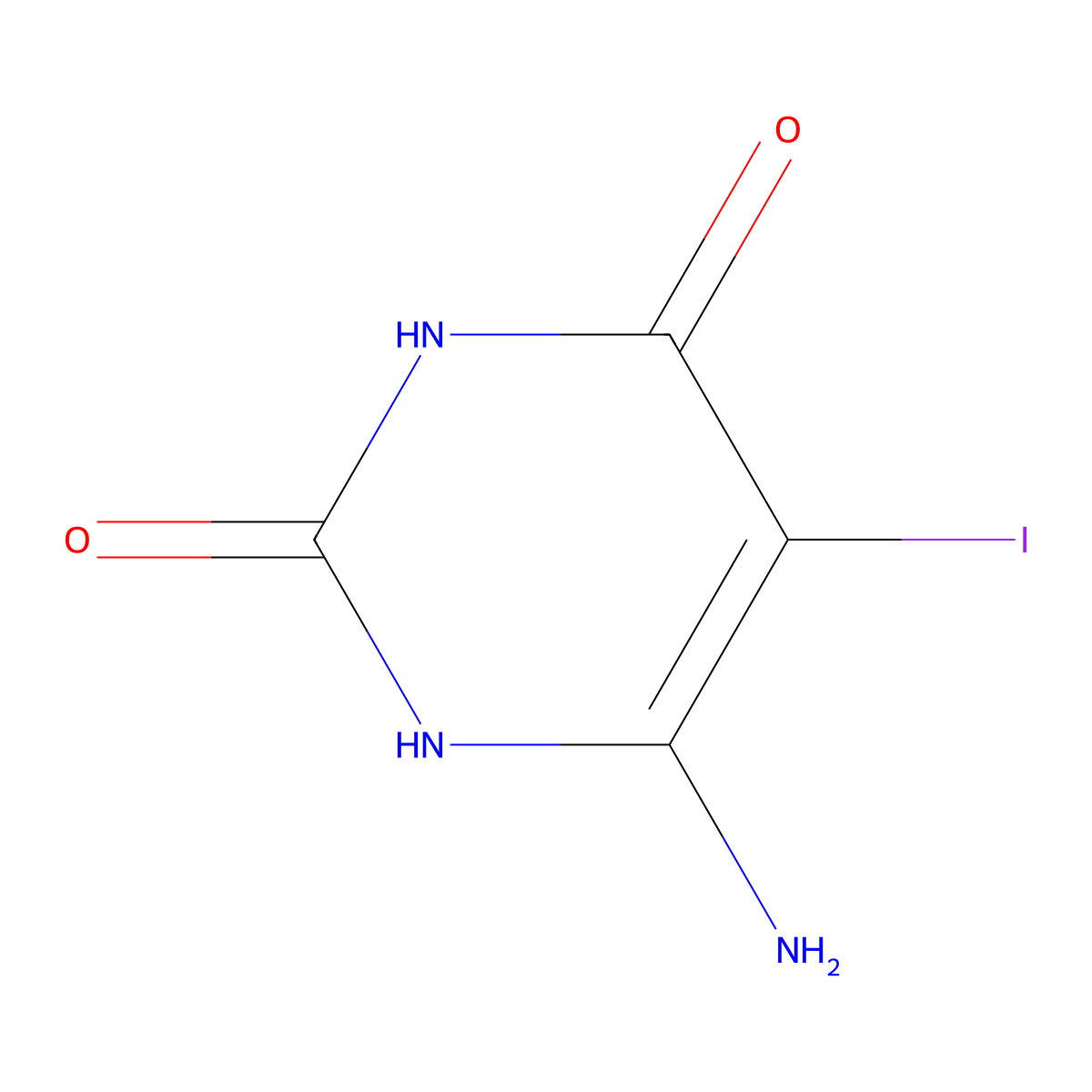 6-Amino-5-iodopyrimidine-2,4(1H,3H)-dione molecular structure, CAS 17607-06-6
