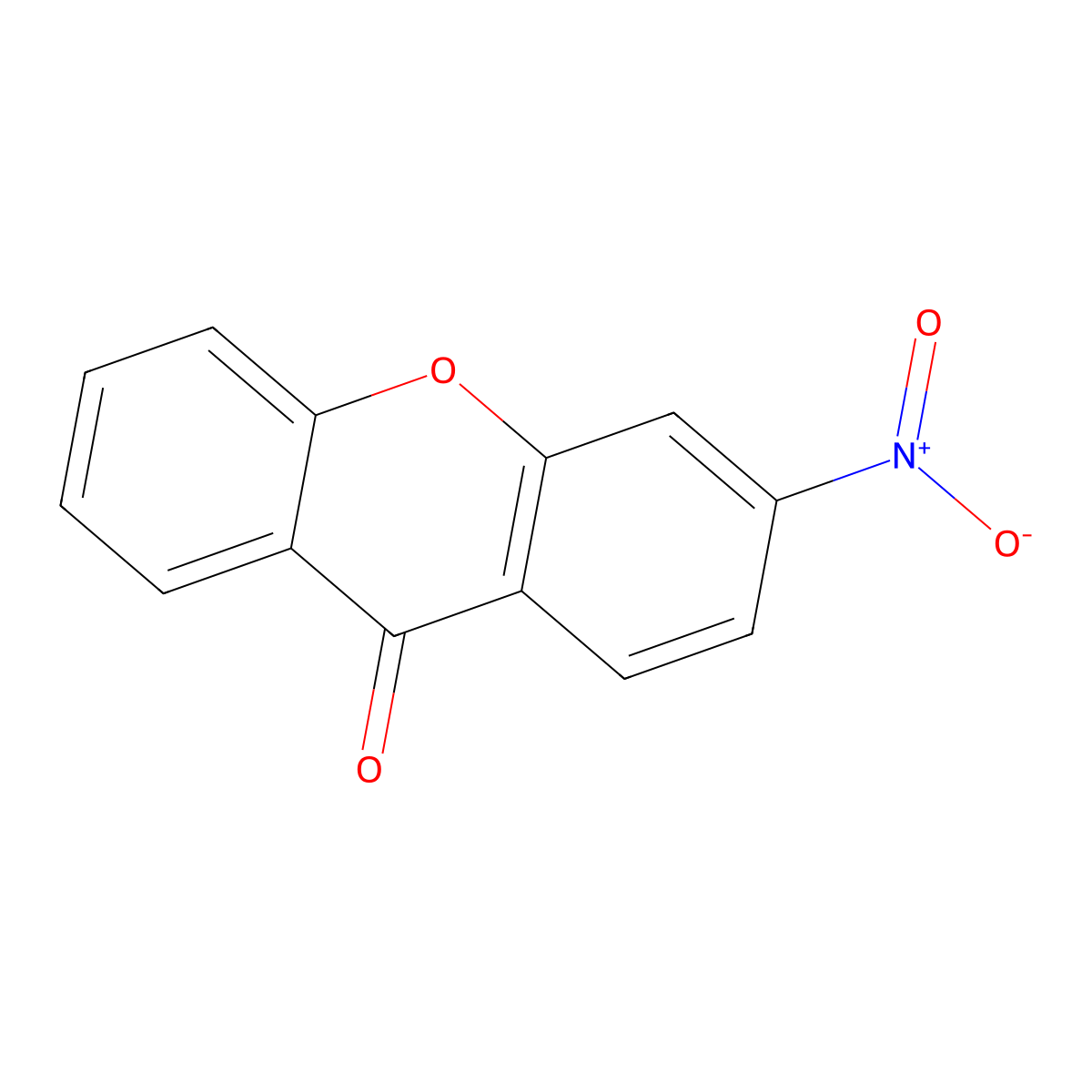 3-Nitro-9H-xanthen-9-one molecular structure, CAS 17607-10-2