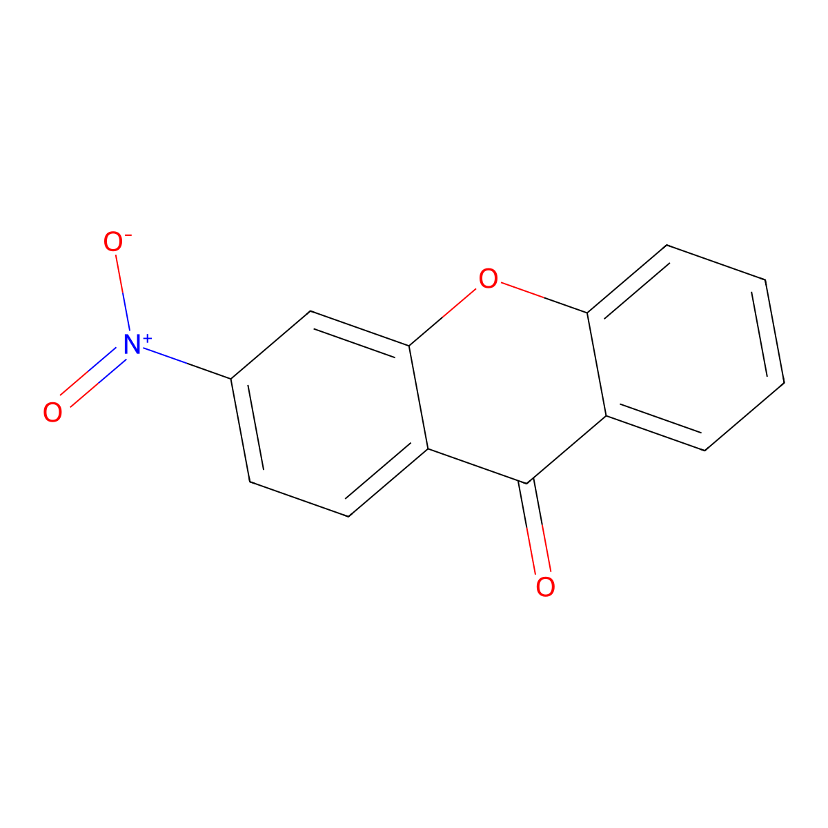 3-Nitro-9H-xanthen-9-one molecular structure, CAS 17607-10-2