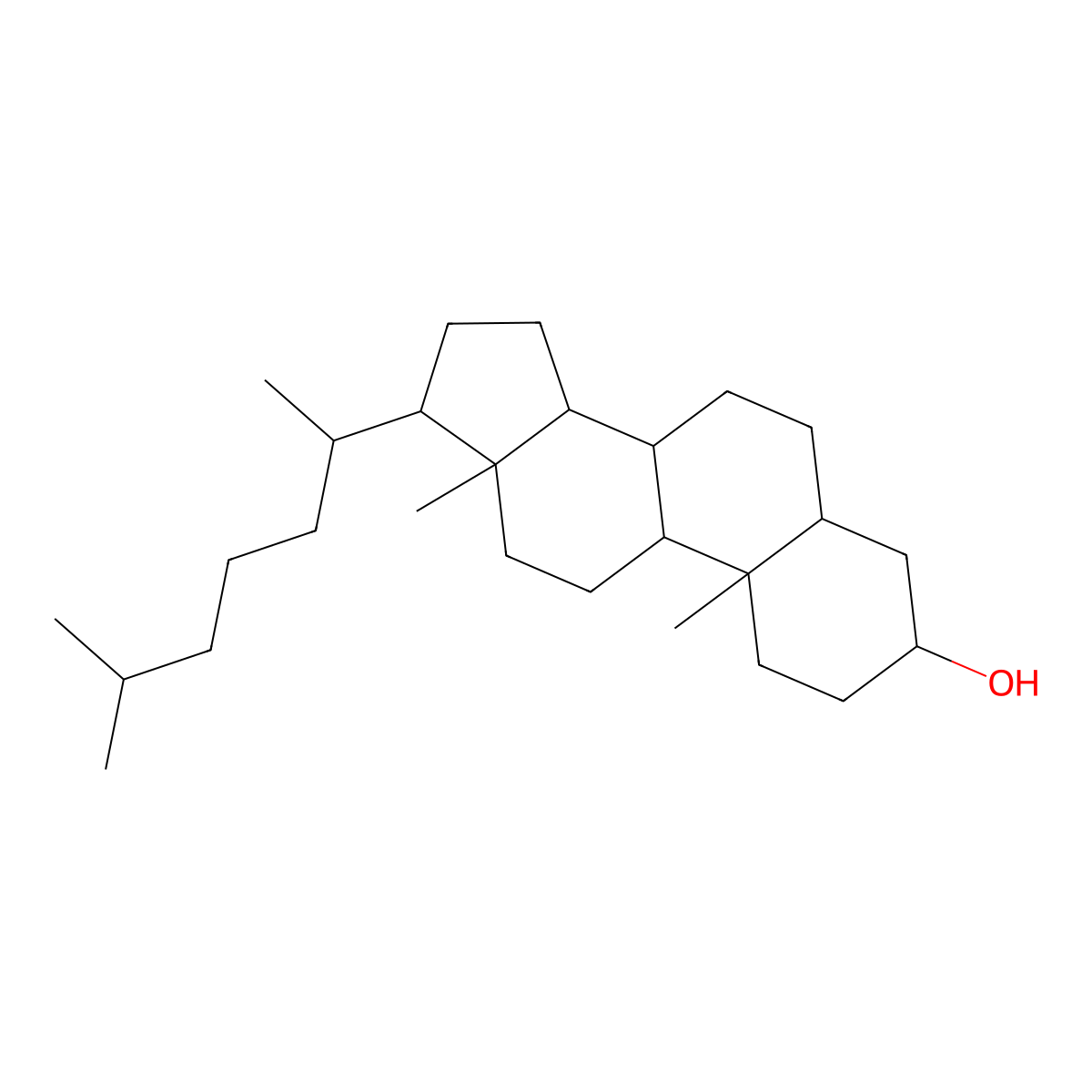 Cholestan-3-ol, (3beta)- molecular structure, CAS 17608-41-2
