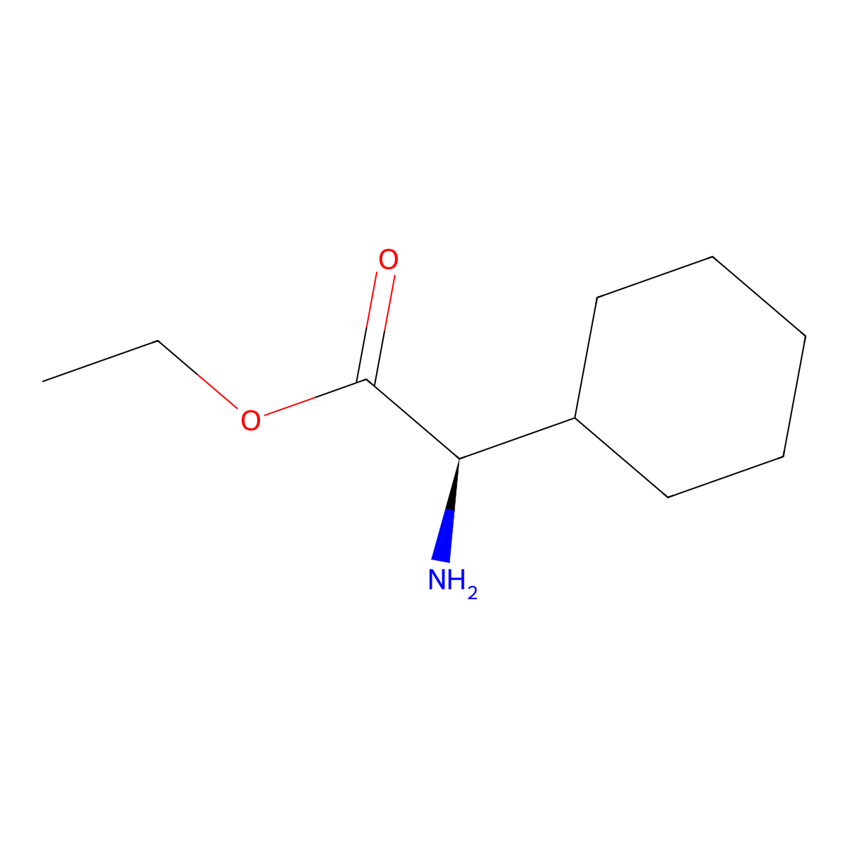 ethyl (2R)-2-amino-2-cyclohexylacetate molecular structure, CAS 17609-50-6