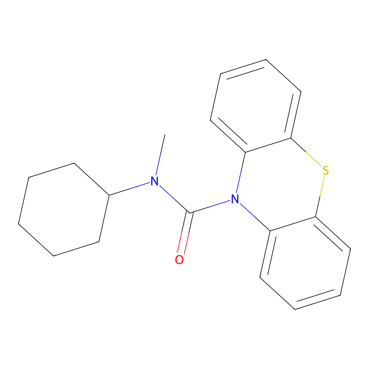 N-cyclohexyl-N-methylphenothiazine-10-carboxamide molecular structure, CAS 176092-25-4