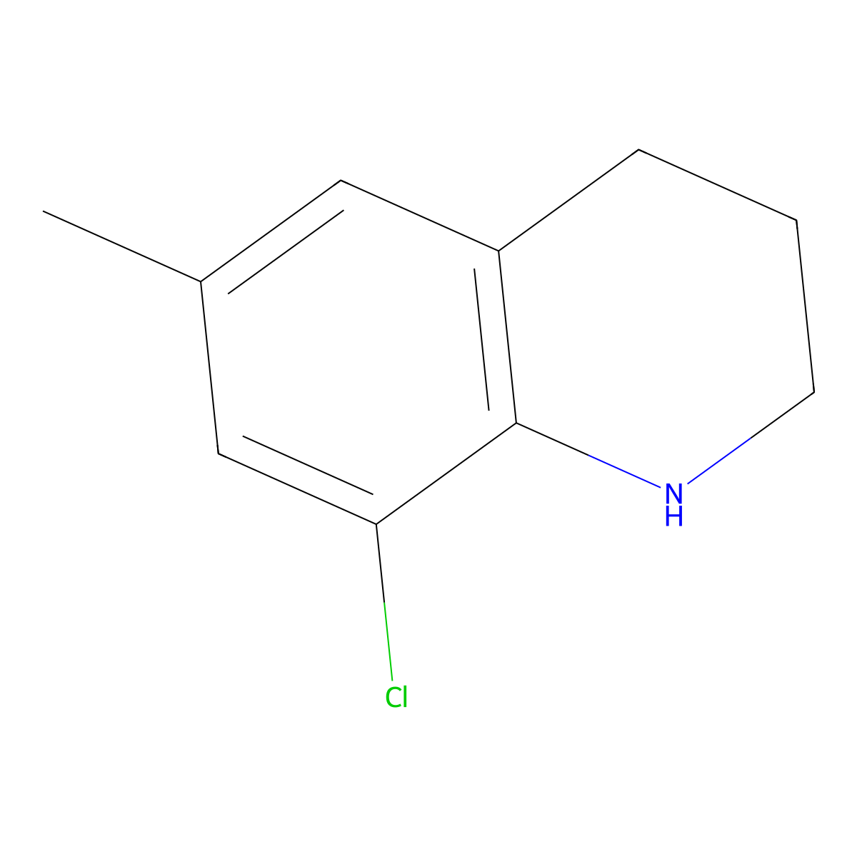 8-Chloro-6-methyl-1,2,3,4-tetrahydroquinoline molecular structure, CAS 176097-89-5