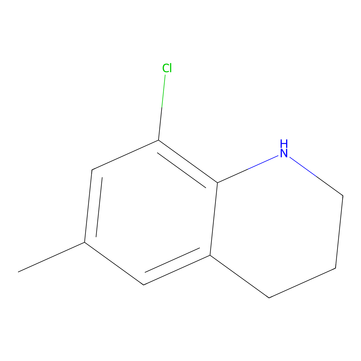 8-Chloro-6-methyl-1,2,3,4-tetrahydroquinoline molecular structure, CAS 176097-89-5
