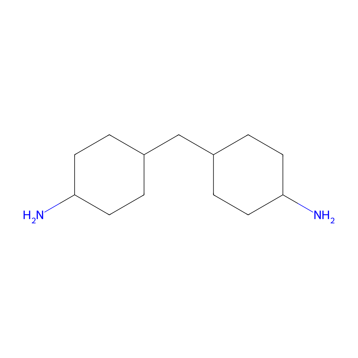 4,4'-Diaminodicyclohexylmethane molecular structure, CAS 1761-71-3