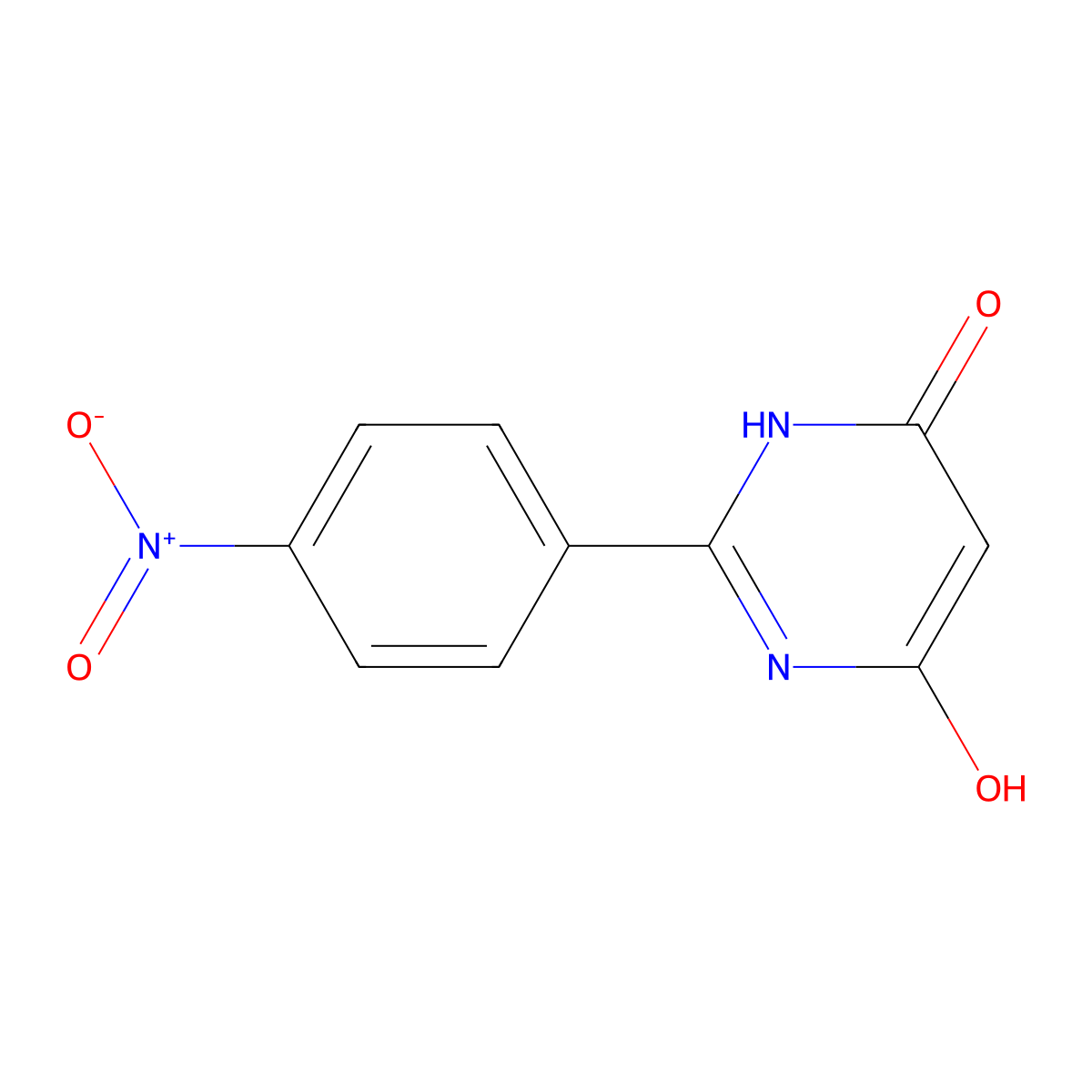 6-Hydroxy-2-(4-nitrophenyl)pyrimidin-4(3H)-one molecular structure, CAS 176100-76-8