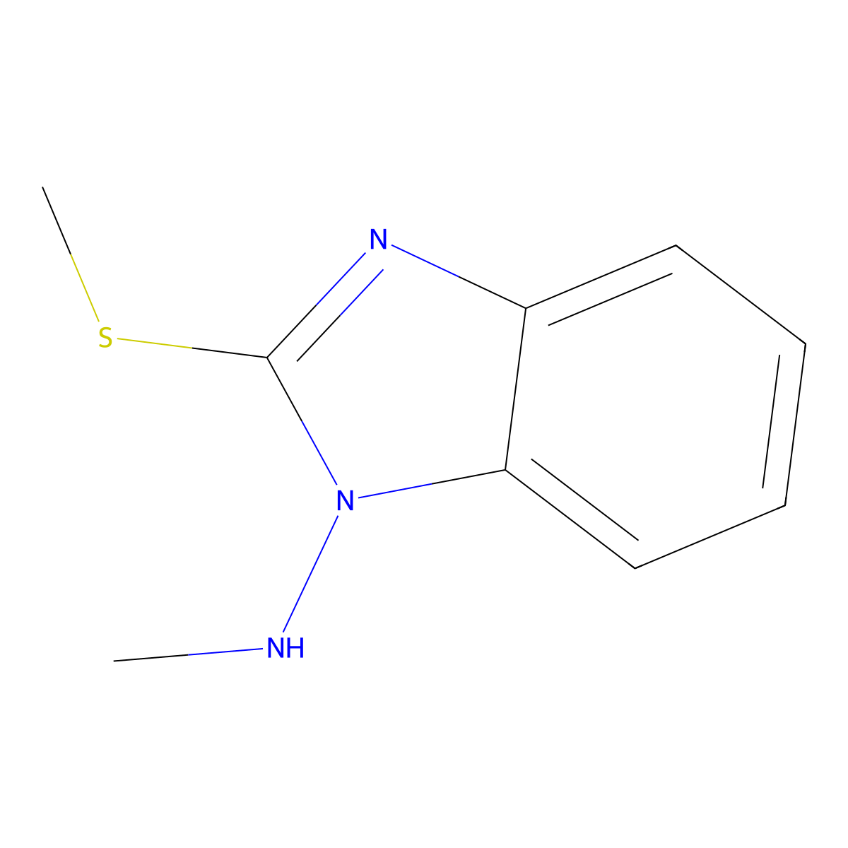 N-Methyl-2-(methylsulfanyl)-1H-benzimidazol-1-amine molecular structure, CAS 176102-09-3