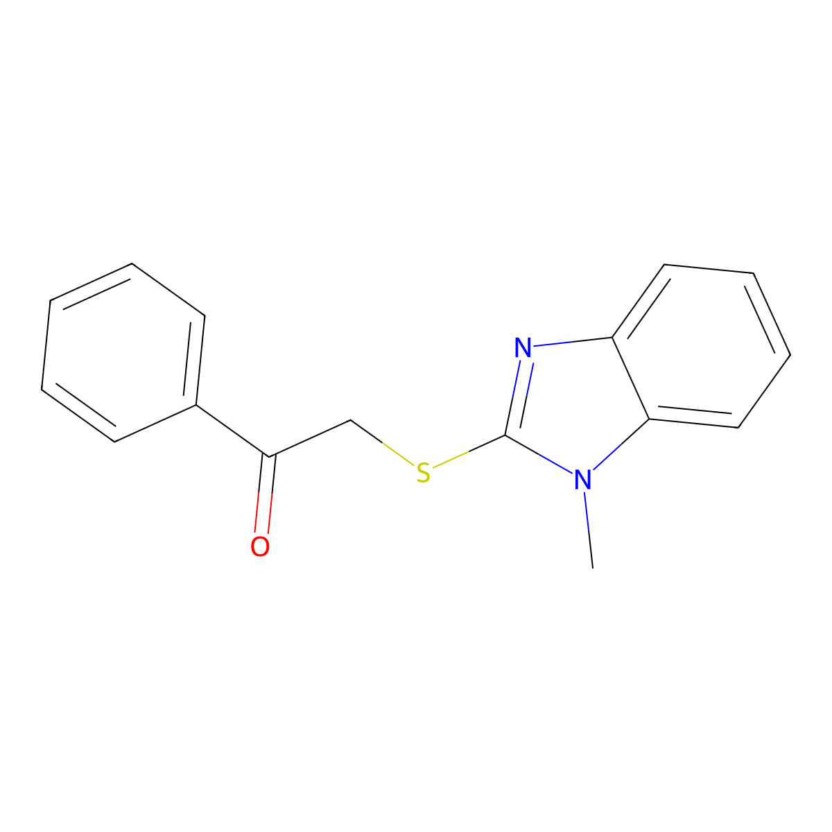2-[(1-methyl-1H-benzimidazol-2-yl)sulfanyl]-1-phenylethanone molecular structure, CAS 176103-68-7