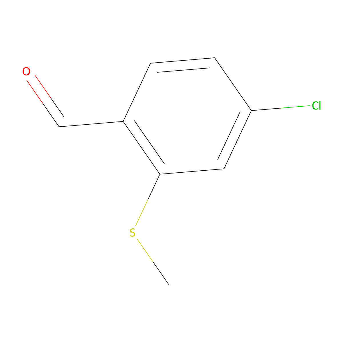 4-Chloro-2-(methylthio)benzaldehyde molecular structure, CAS 176107-15-6