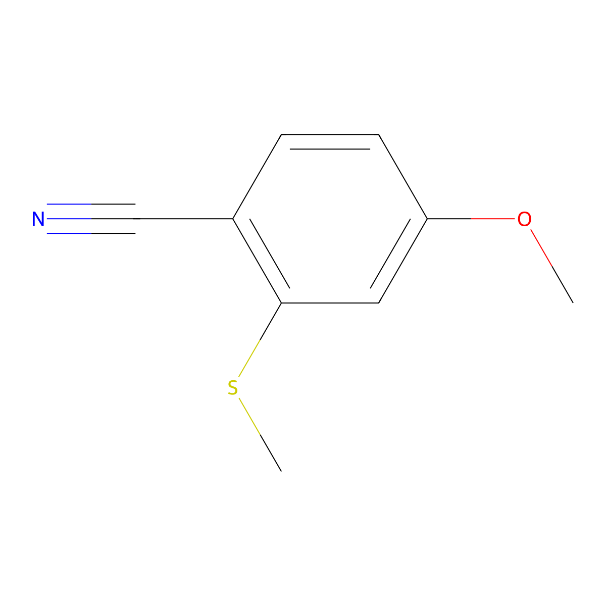 4-Methoxy-2-(methylsulfanyl)benzonitrile molecular structure, CAS 176107-19-0