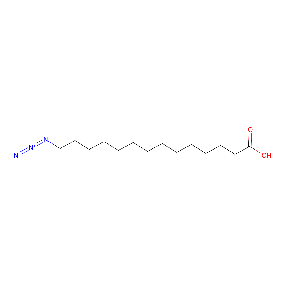 14-Azido-tetradecanoic acid molecular structure, CAS 176108-61-5