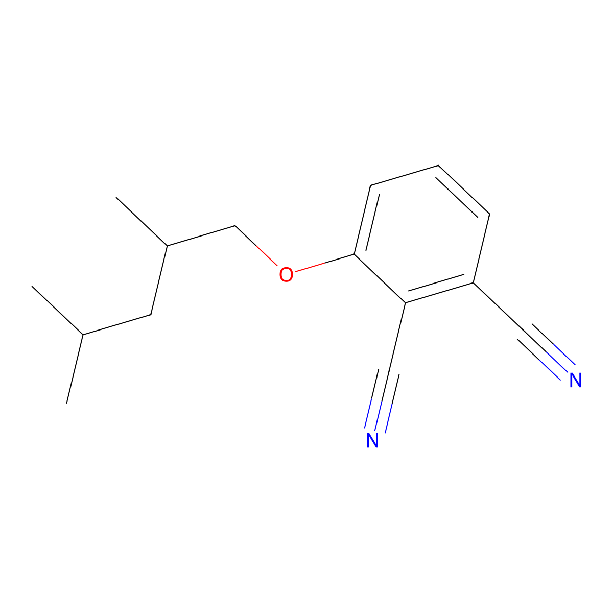 3-((2,4-Dimethylpentyl)oxy)phthalonitrile molecular structure, CAS 176110-82-0