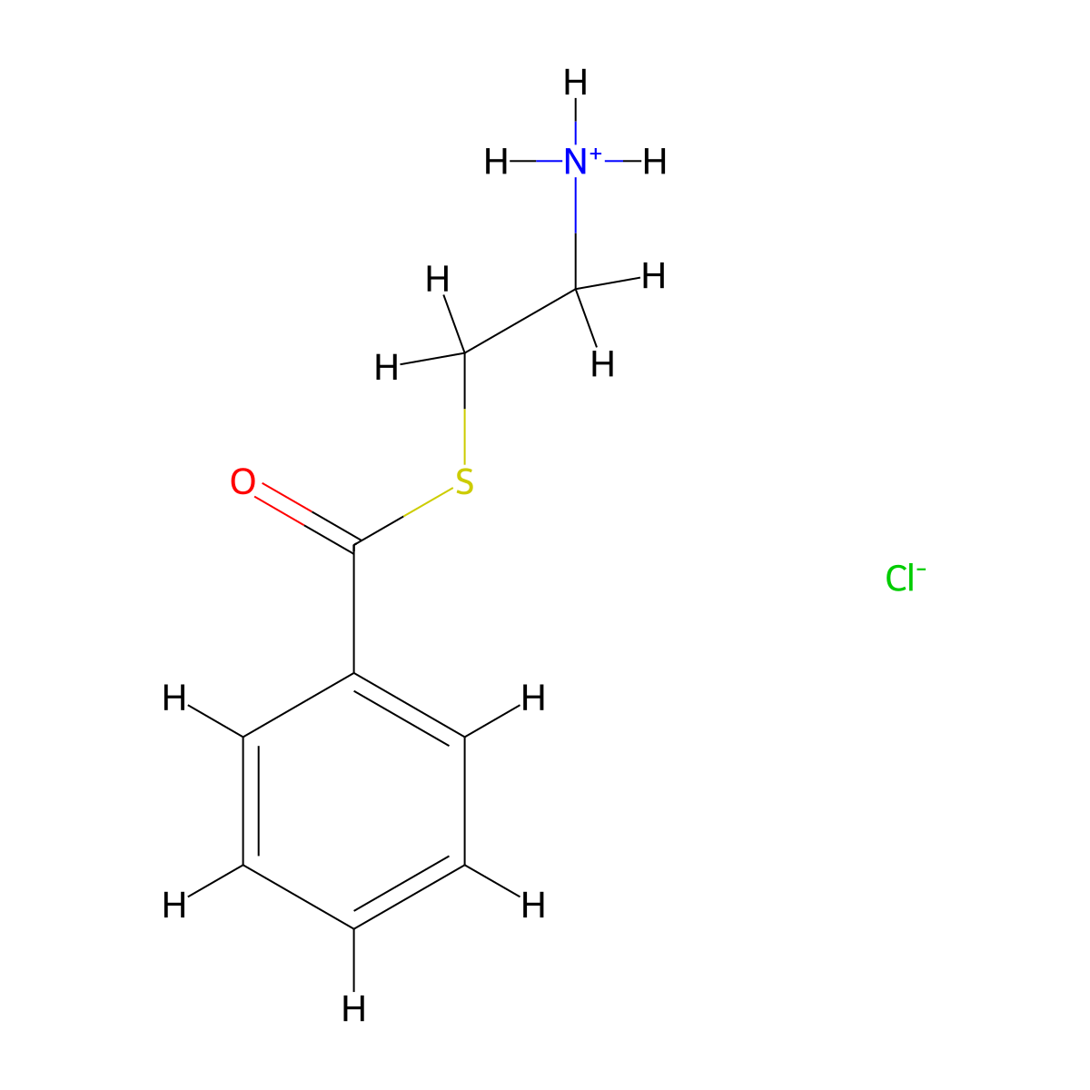 Benzoic acid, thio-, S-2-aminoethyl ester, hydrochloride molecular structure, CAS 17612-90-7
