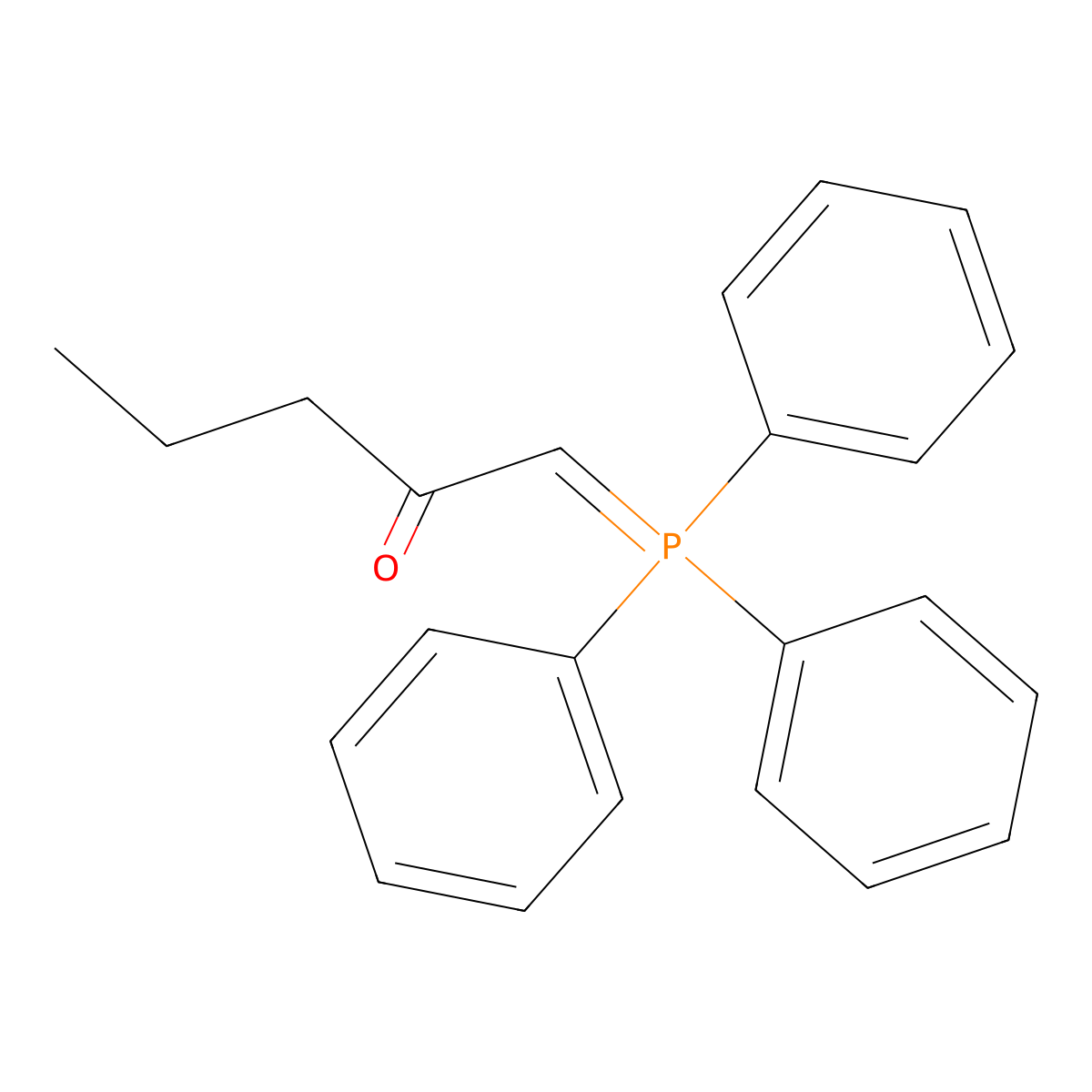 1-(Triphenylphosphoranylidene)pentan-2-one molecular structure, CAS 17615-01-9