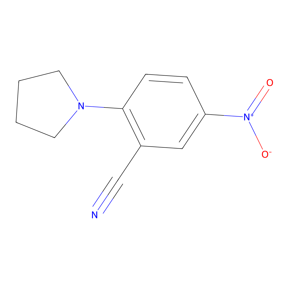 5-Nitro-2-pyrrolidin-1-ylbenzonitrile molecular structure, CAS 17615-42-8