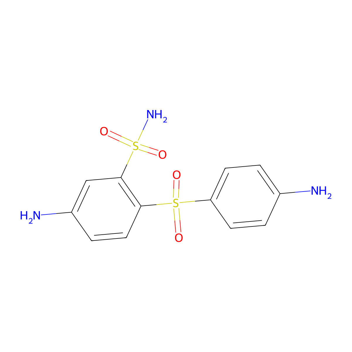 5-Amino-2-((4-aminophenyl)sulfonyl)benzenesulfonamide molecular structure, CAS 17615-73-5