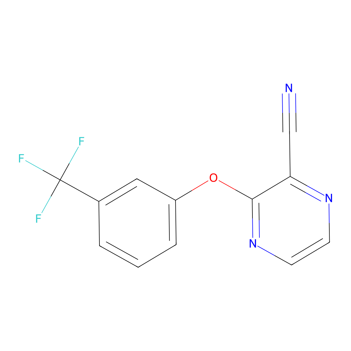 3-[3-(Trifluoromethyl)phenoxy]pyrazine-2-carbonitrile molecular structure, CAS 176162-29-1