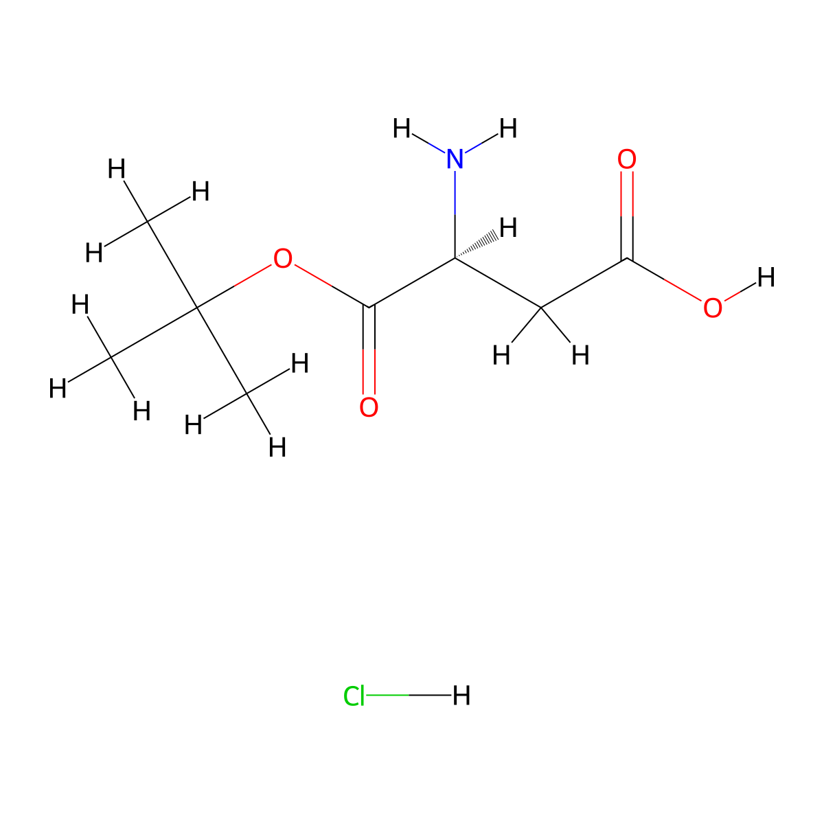 (S)-3-Amino-4-(tert-butoxy)-4-oxobutanoic acid hydrochloride molecular structure, CAS 176164-02-6