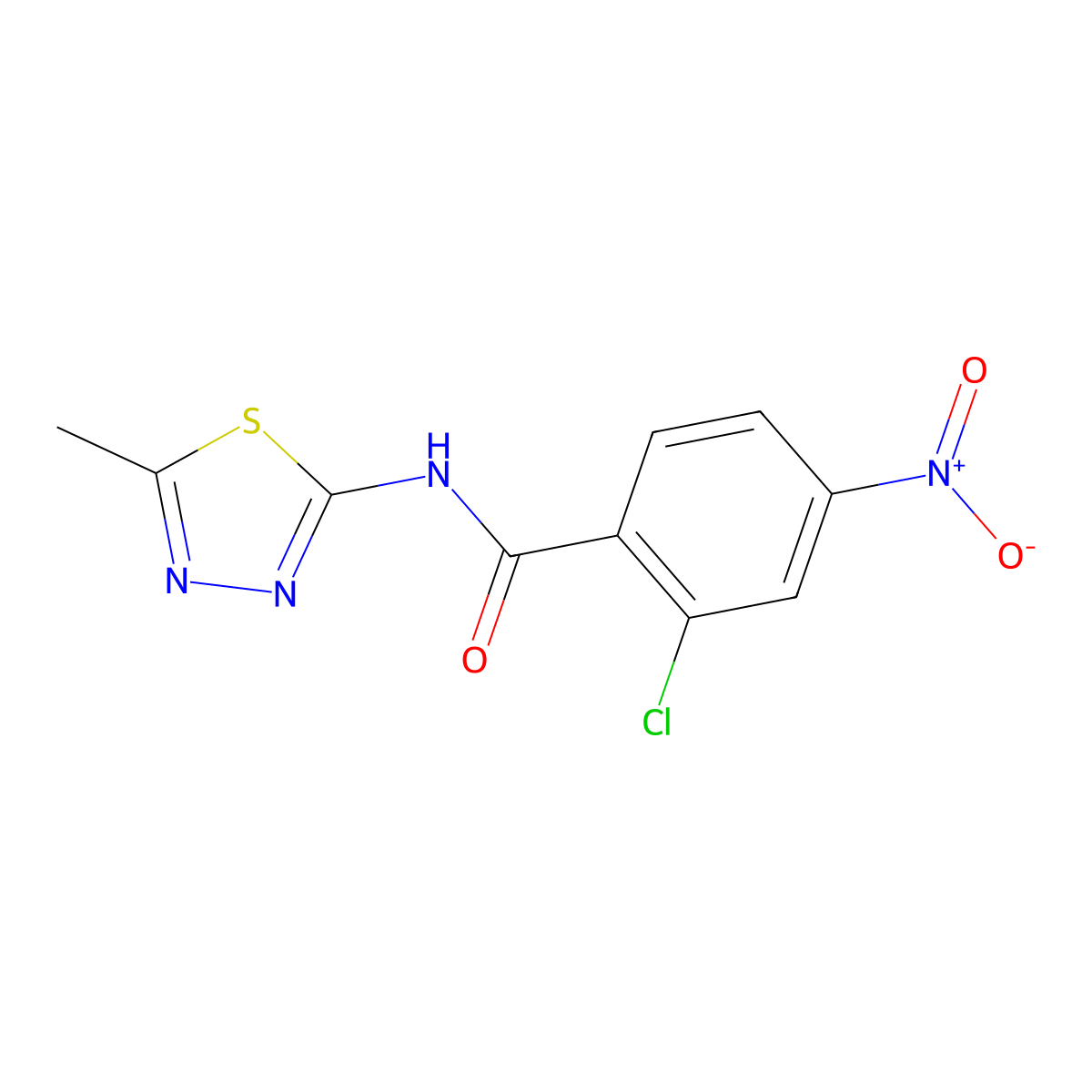 2-chloro-N-(5-methyl-1,3,4-thiadiazol-2-yl)-4-nitrobenzamide molecular structure, CAS 176165-74-5