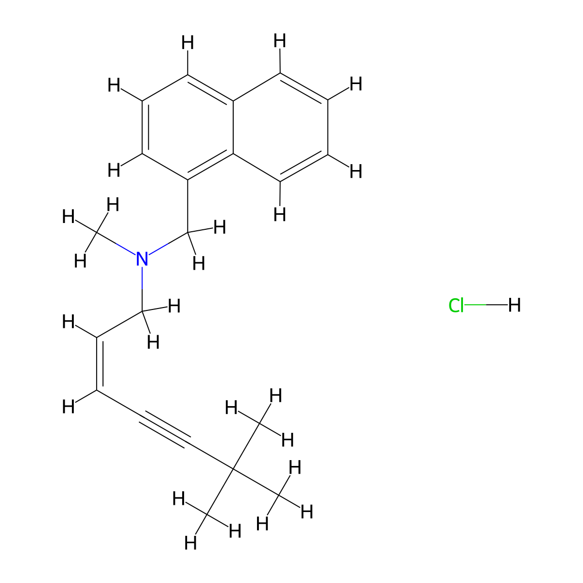 Terbinafine hydrochloride, (Z)- molecular structure, CAS 176168-78-8