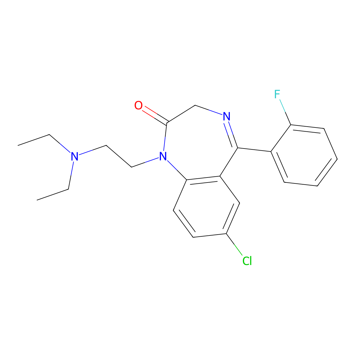 Flurazepam molecular structure, CAS 17617-23-1