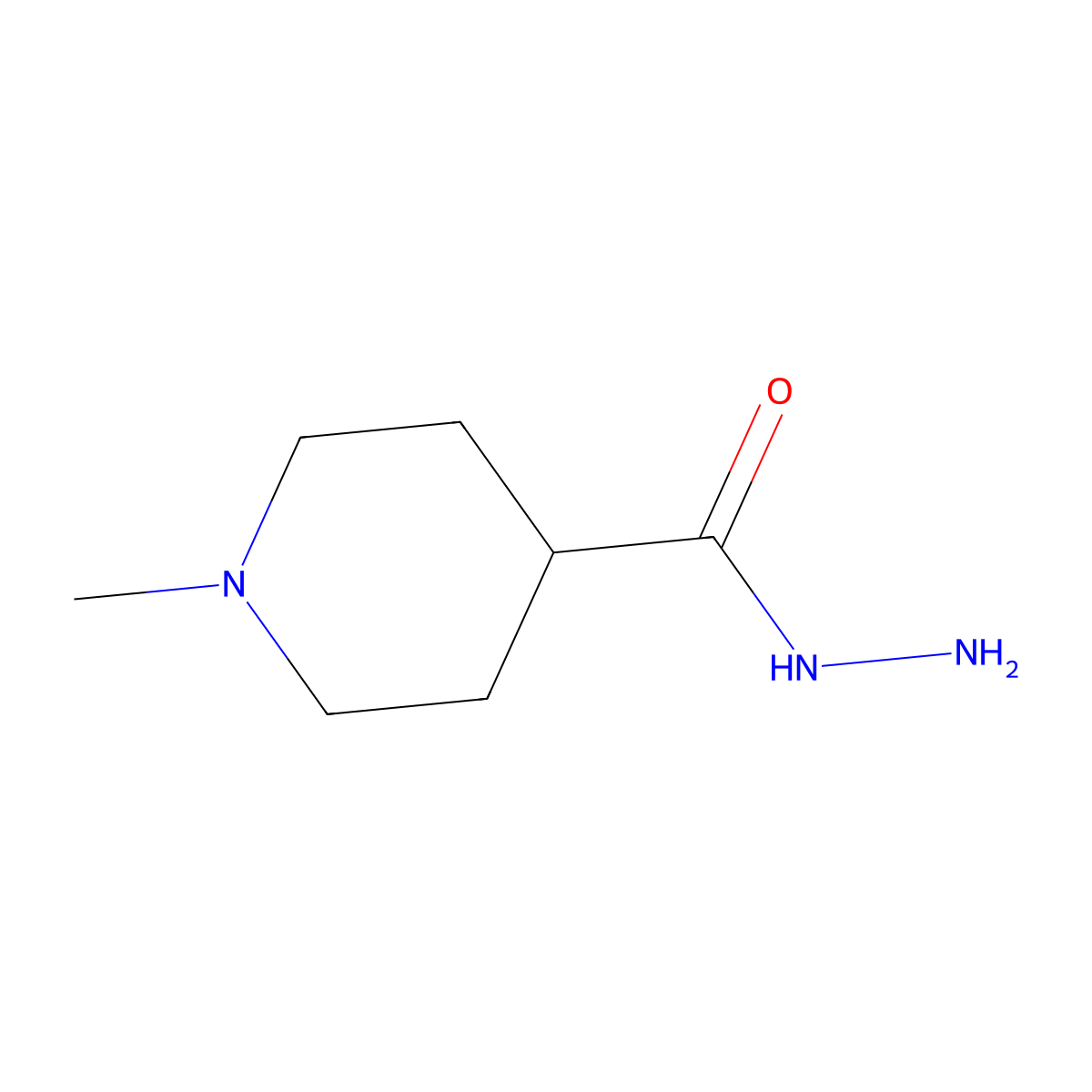 1-Methylpiperidine-4-carbohydrazide molecular structure, CAS 176178-88-4