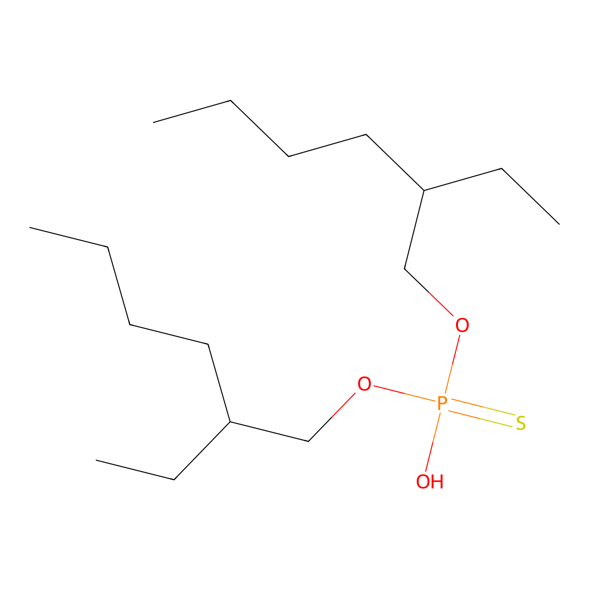 O,O-Bis(2-ethylhexyl) hydrogen thiophosphate molecular structure, CAS 17618-27-8