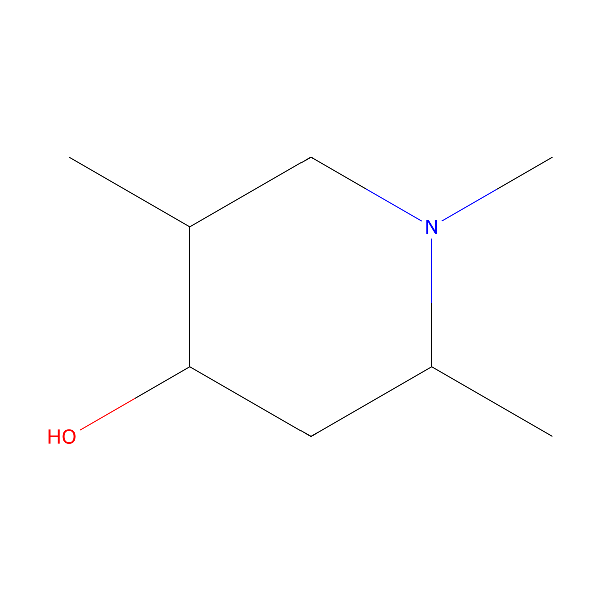 1,2,5-Trimethylpiperidin-4-ol molecular structure, CAS 17618-51-8
