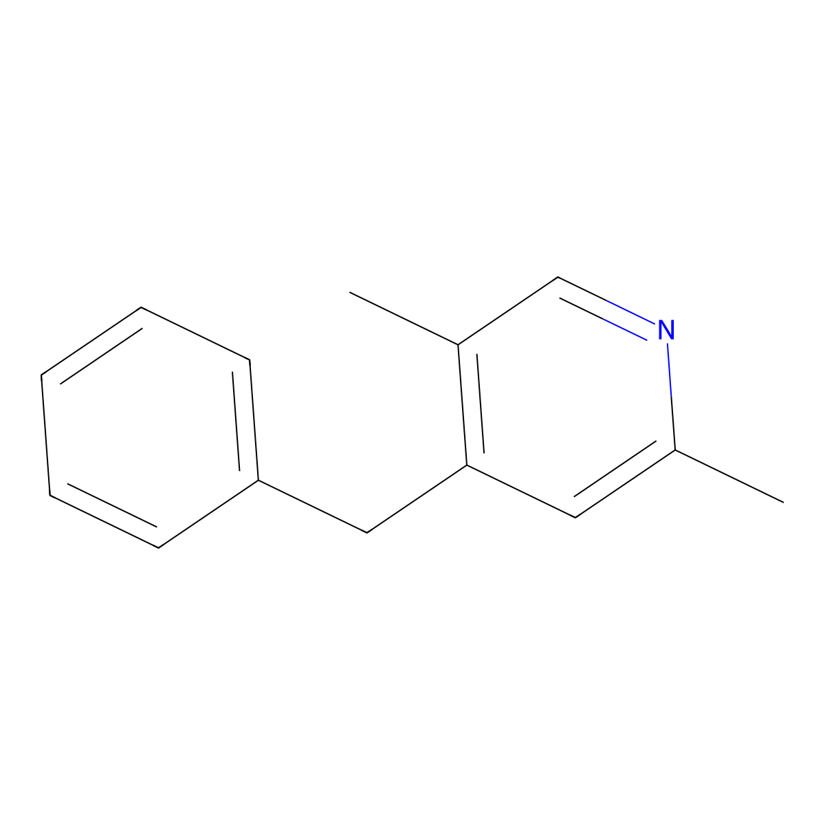 4-Benzyl-2,5-dimethylpyridine molecular structure, CAS 17618-53-0