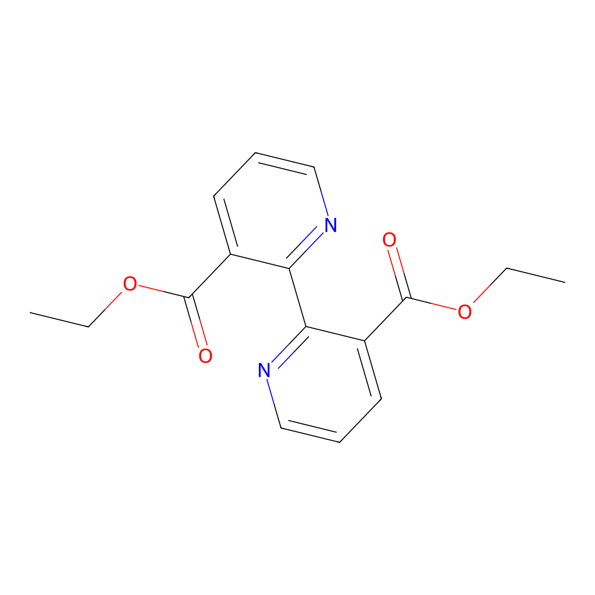 Diethyl [2,2'-bipyridine]-3,3'-dicarboxylate molecular structure, CAS 1762-36-3