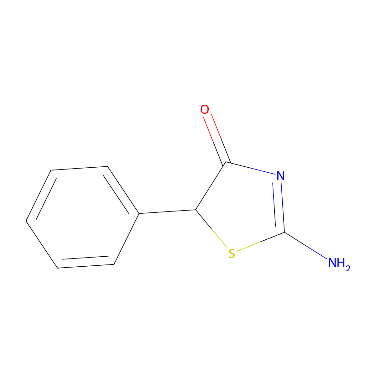 4-Thiazolidinone, 2-imino-5-phenyl- molecular structure, CAS 1762-68-1