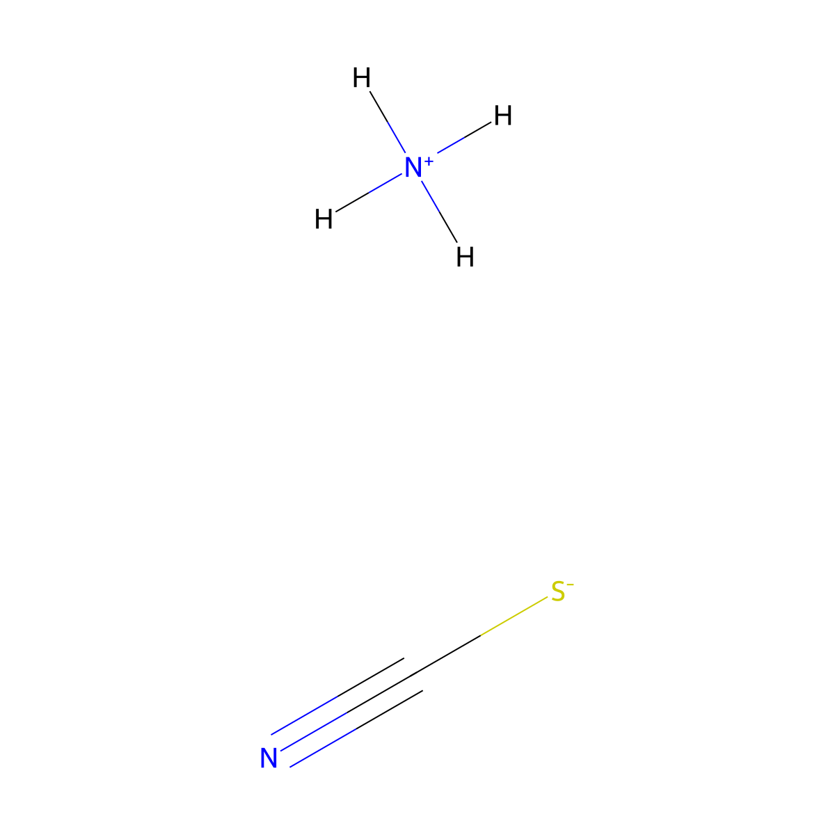 Ammonium thiocyanate molecular structure, CAS 1762-95-4