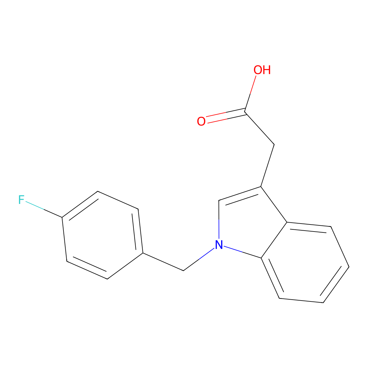 2-[1-(4-fluorobenzyl)-1H-indol-3-yl]acetic acid molecular structure, CAS 176204-51-6