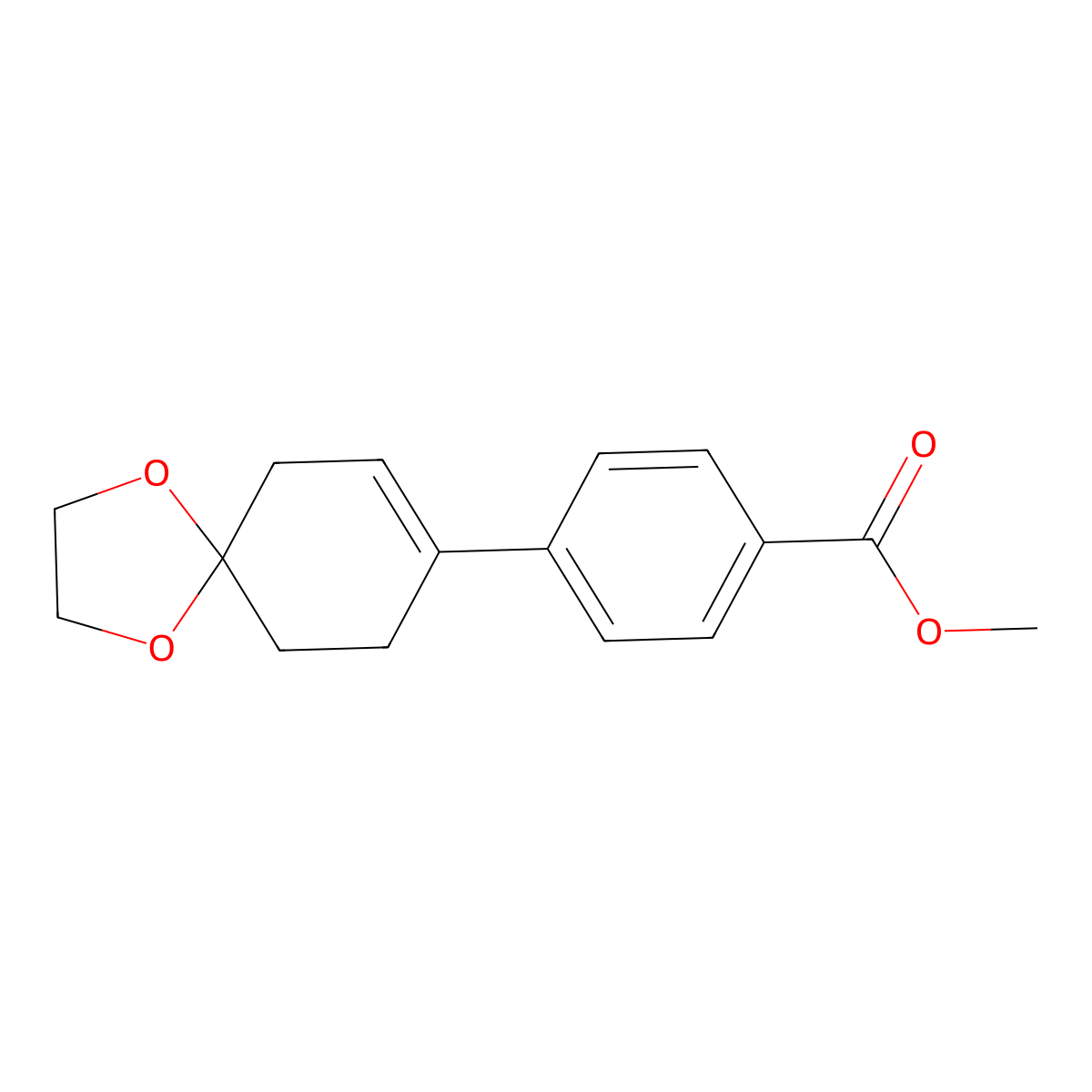 Methyl 4-(1,4-dioxaspiro[4.5]dec-7-en-8-yl)benzoate molecular structure, CAS 176208-16-5